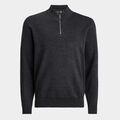 CONTRAST V NECK MERINO WOOL QUARTER ZIP SWEATER image number 1