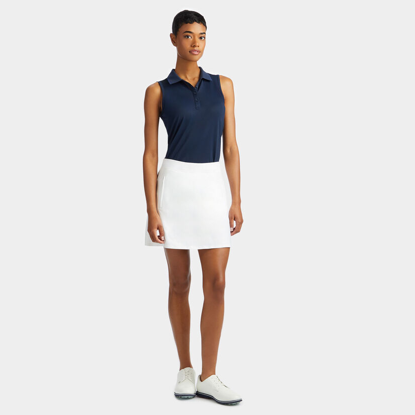 PLEATED COLLAR TECH PIQUÉ SLEEVELESS POLO image number 4