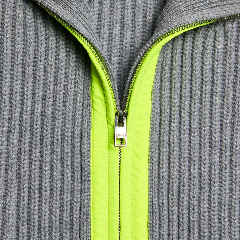 FUNNEL NECK MERINO WOOL SWEATER JACKET image number 5