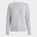 CASHMERE SIDE ZIP RIBBED CREWNECK SWEATER image number 1