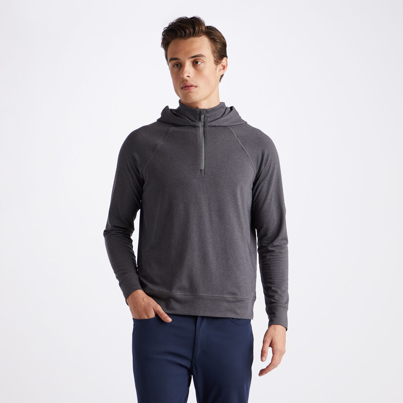 HOODED LUXE QUARTER ZIP SLIM FIT MID LAYER image number 3