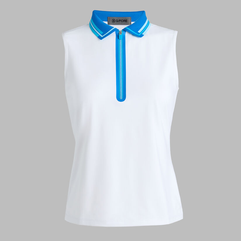 RIB COLLAR TECH PIQUÉ SLEEVELESS POLO | WOMEN'S POLO SHIRTS | G/FORE