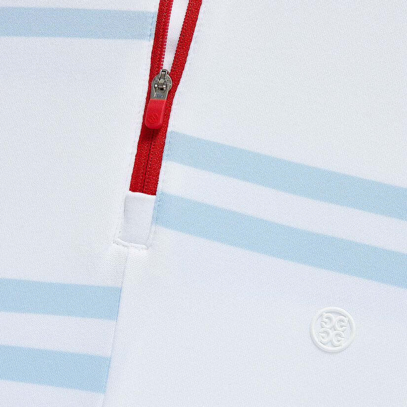 OFFSET STRIPE TECH JERSEY QUARTER ZIP PULLOVER image number 6