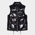 QUILTED POLISHED NYLON MERINO WOOL LINED PUFFER VEST image number 1