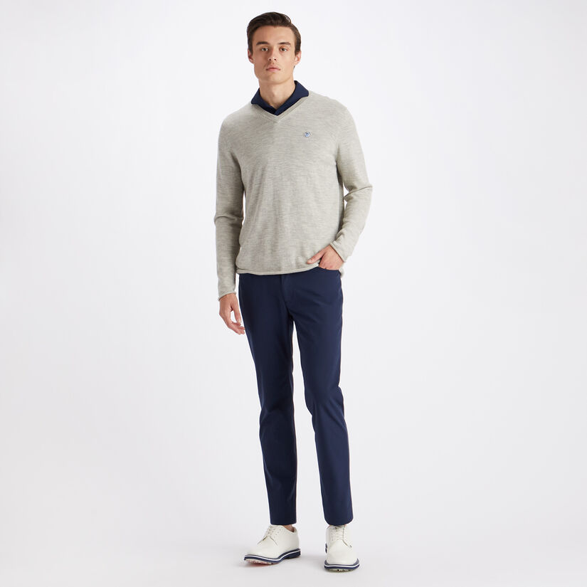 CONTRAST V NECK SLIM FIT CASHMERE SWEATER image number 4