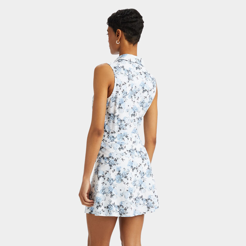 PHOTO FLORAL SILKY TECH NYLON SLEEVELESS POLO image number 5
