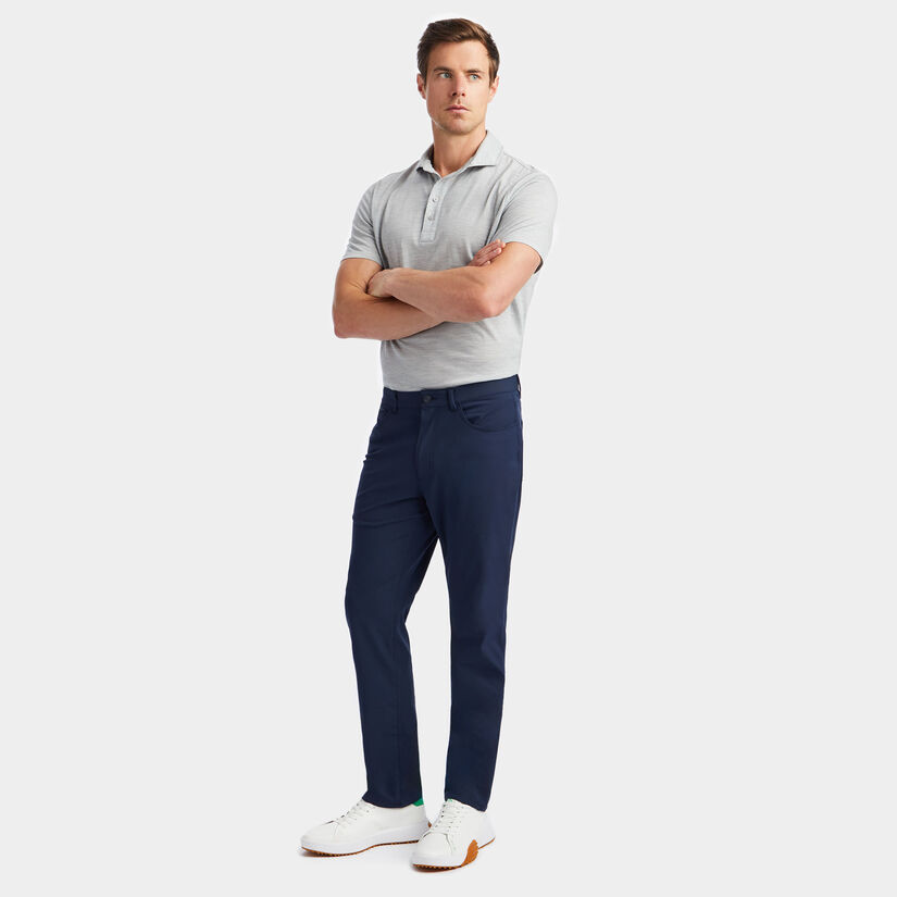LIGHTWEIGHT TECHNICAL PERFORMANCE FINE WOOL MODERN SPREAD COLLAR POLO image number 3