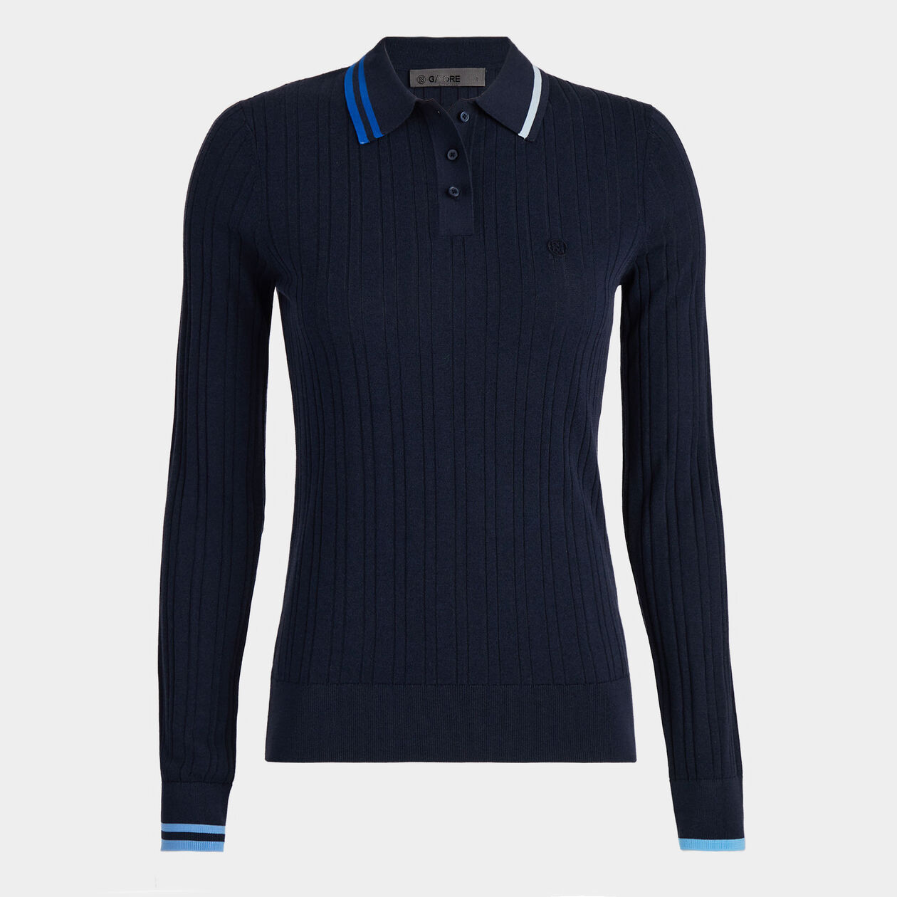 Women's long sleeve knit polo shirts hotsell