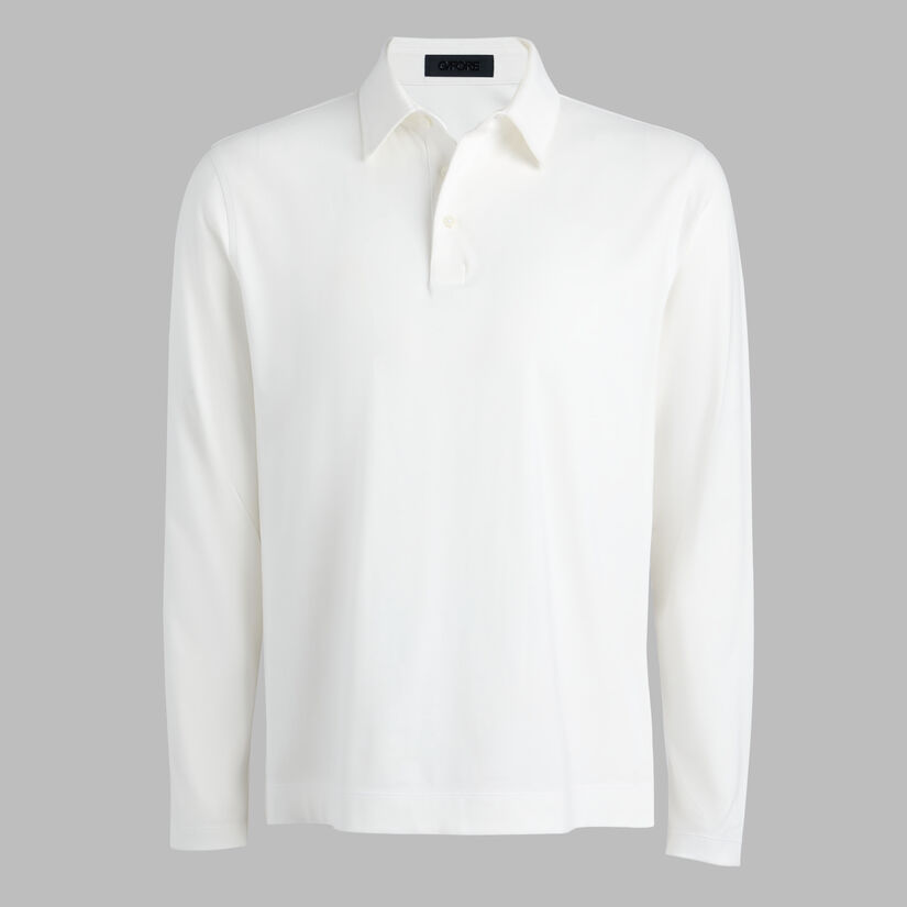 SUPER SOFT BRUSHED COTTON LONG SLEEVE POLO image number 1