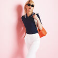 COTTON BLEND RIBBED SHORT SLEEVE SWEATER POLO image number 2