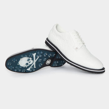 MEN'S GALLIVANTER DEBOSSED SKULL & T'S LEATHER GOLF SHOE