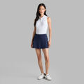 PLEATED COLLAR SILKY TECH NYLON SLEEVELESS POLO image number 3