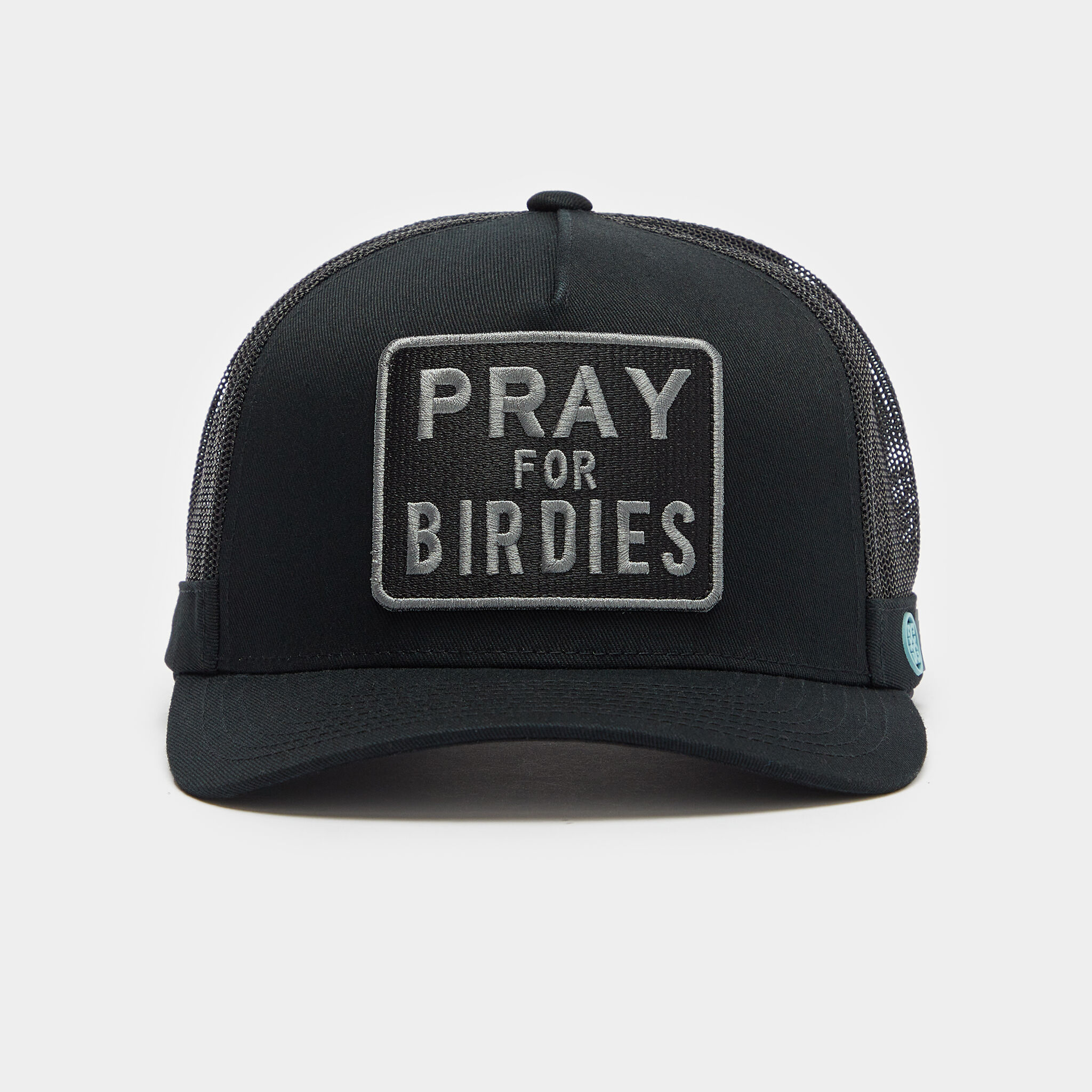 G FORE Pray for Birdies Interlock Knit Trucker Hat Onyx AW23
