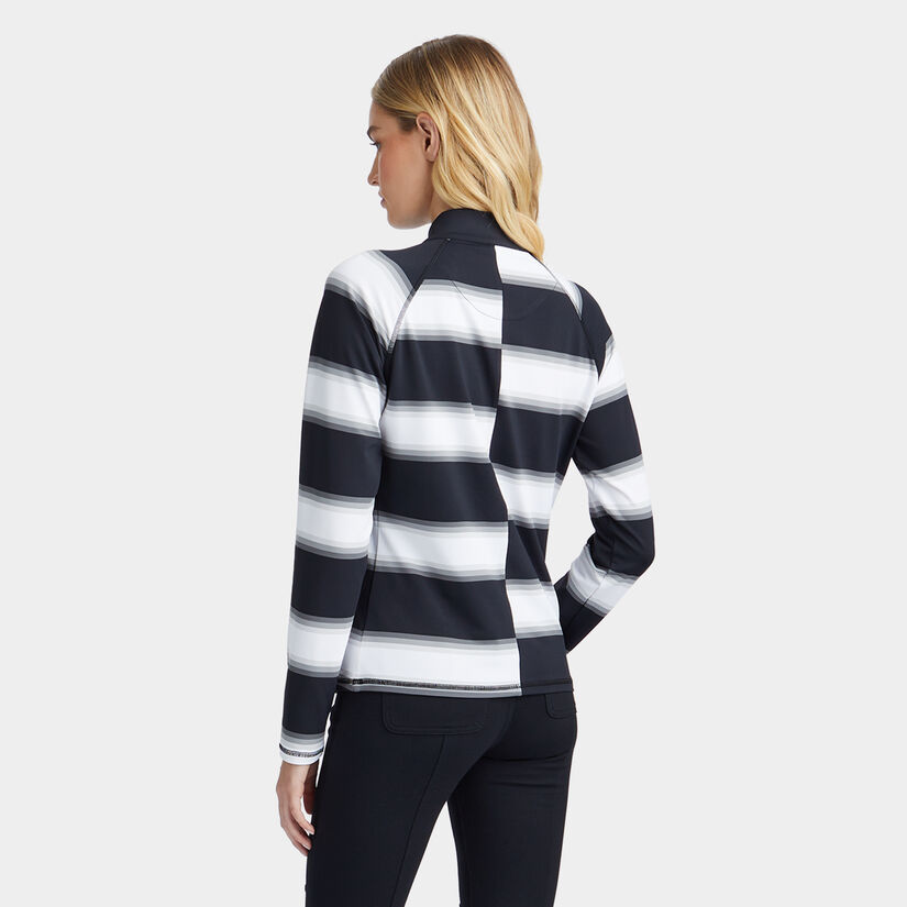 OFFSET GRADIENT STRIPE TECH QUARTER ZIP PULLOVER image number 5