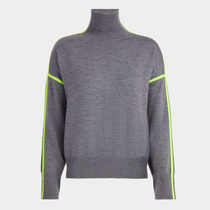 MERINO WOOL CONTRAST STRIPE TURTLENECK SWEATER image number 1