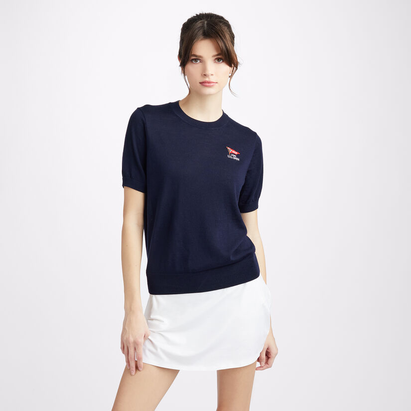 LIMITED EDITION U.S. OPEN MERINO WOOL EASY CARE SHORT SLEEVE SWEATER image number 3