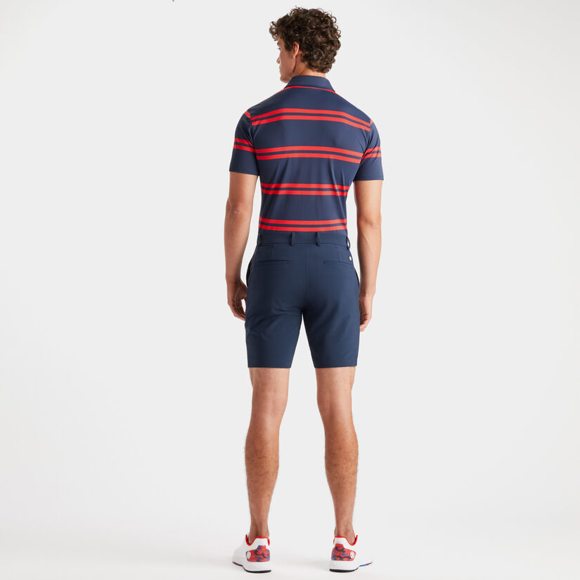 OFFSET STRIPE MODERN SPREAD COLLAR TECH PIQUÉ SLIM FIT POLO image number 5
