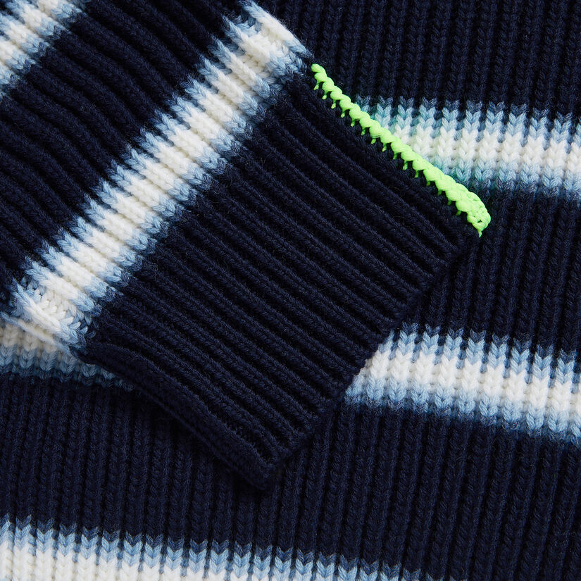 GRADIENT STRIPE RIBBED FUNNEL NECK QUARTER ZIP SWEATER image number 6