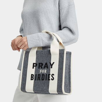 LIMITED EDITION PRAY FOR BIRDIES BRUSHED SQUARE BAG
