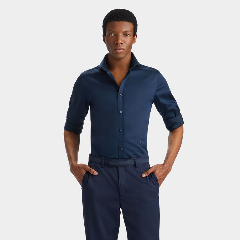 STRETCH ICE WOVEN MODERN SPREAD COLLAR SHIRT MEN'S POLO SHIRTS G/FORE