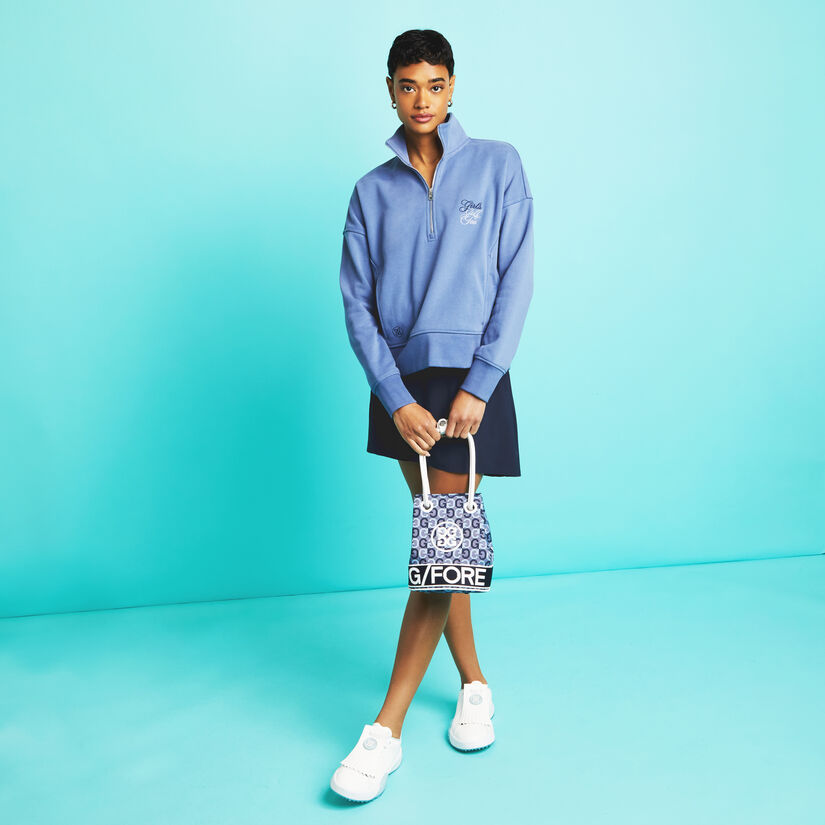 GIRLS GOLF TOO FRENCH TERRY QUARTER ZIP BOXY PULLOVER image number 2
