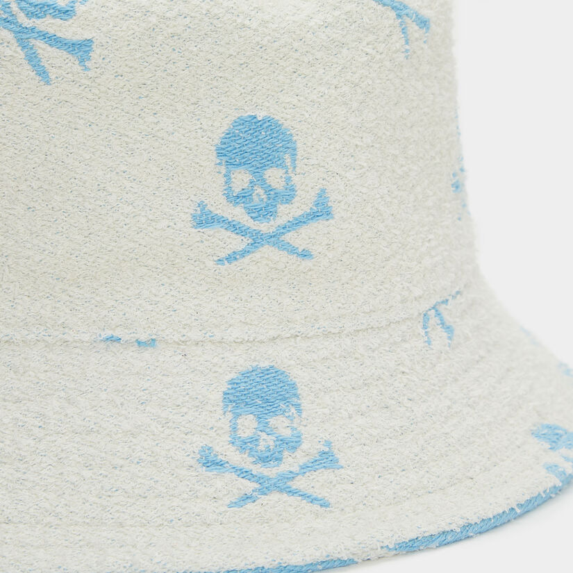 REVERSIBLE INTARSIA SKULL & TEES WOVEN BUCKET HAT image number 7