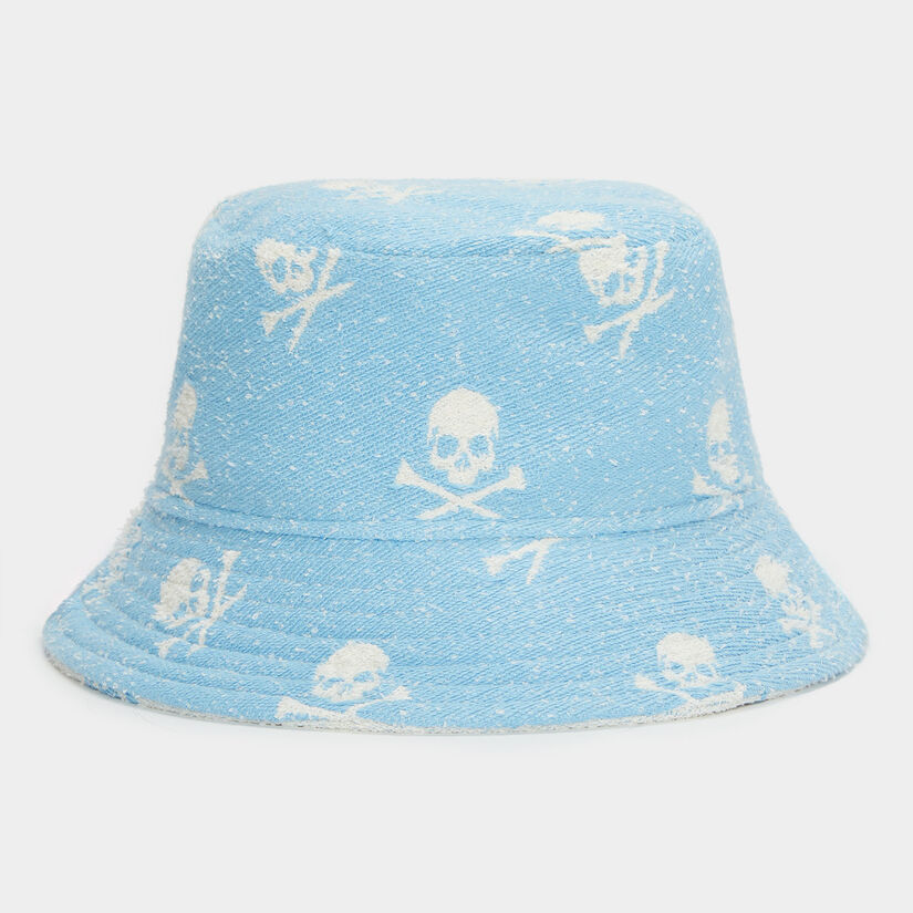 REVERSIBLE INTARSIA SKULL & TEES WOVEN BUCKET HAT image number 2