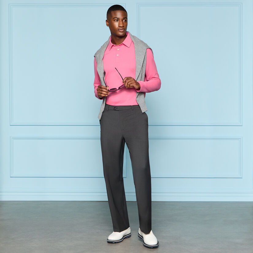 SUPER SOFT BRUSHED COTTON LONG SLEEVE POLO image number 2