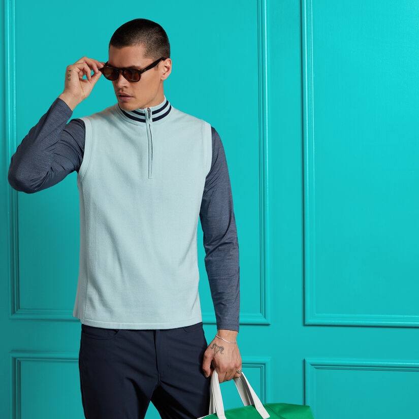 WIND BREAKER MERINO WOOL QUARTER ZIP VEST image number 2