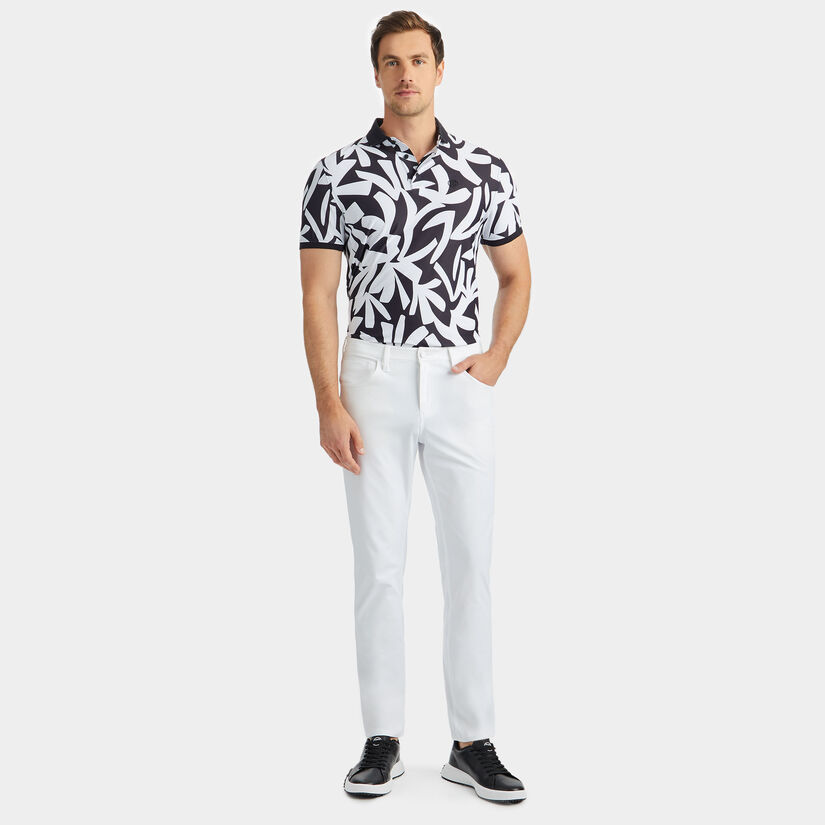 CONTRAST PALM TECH PIQUÉ MODERN SPREAD COLLAR POLO image number 4