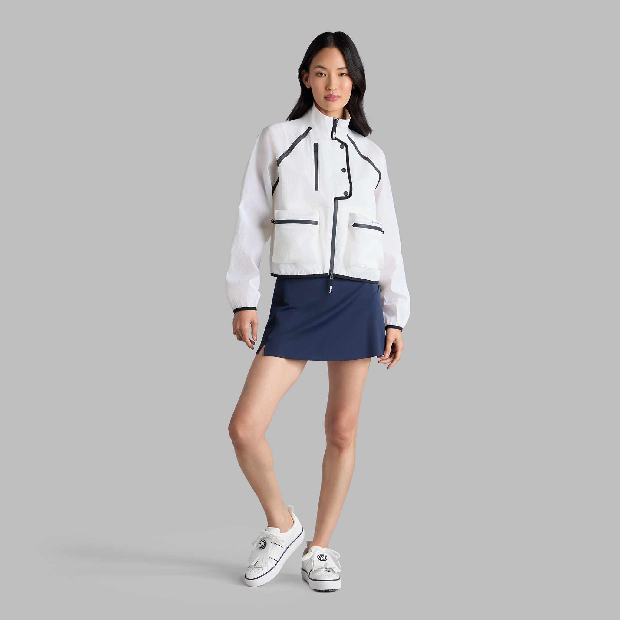 CONTRAST STRETCH CROPPED OPS WINDBREAKER | WOMEN'S JACKETS