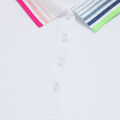 RIB PLEATED CONTRAST COLLAR SILKY TECH NYLON LONG SLEEVE POLO image number 6