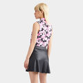 PHOTO FLORAL SILKY TECH NYLON SLEEVELESS POLO image number 5