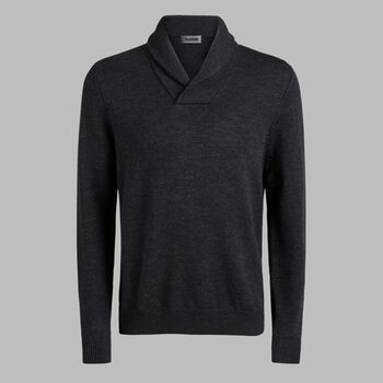 SHAWL COLLAR MERINO WOOL SWEATER