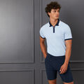 EMBOSSED LOGO QUARTER ZIP RIB COLLAR TECH PIQUÉ SLIM FIT POLO image number 2