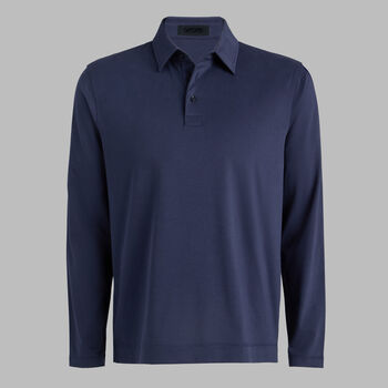 SUPER SOFT BRUSHED COTTON LONG SLEEVE POLO - Alternate Image 1
