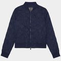 RIB COLLAR EMBOSSED BOMBER JACKET image number 1