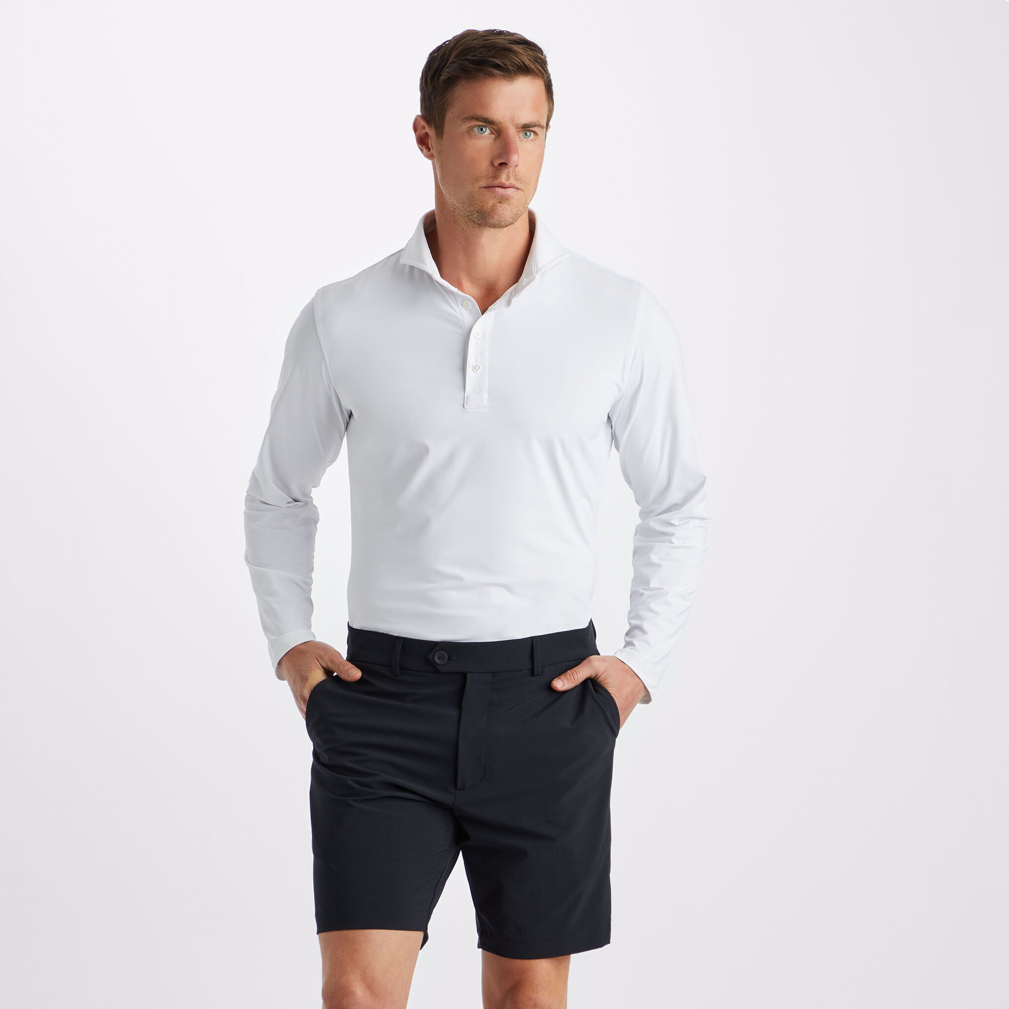 LONG SLEEVE ICE NYLON MODERN SPREAD COLLAR SUN SHIRT | MEN'S POLO