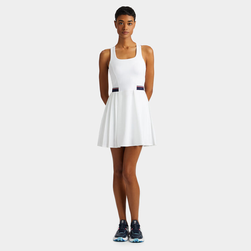 RACERBACK STRETCH OPS PLEATED TENNIS DRESS WITH SHORT image number 3