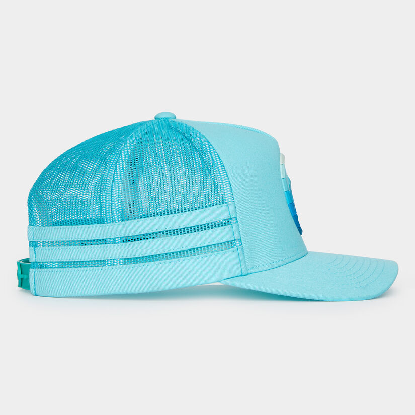 STRIPED QUARTER G INTERLOCK KNIT TRUCKER HAT image number 3