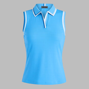 JOHNNY COLLAR RIBBED TECH SLEEVELESS POLO - Alternate Image 1
