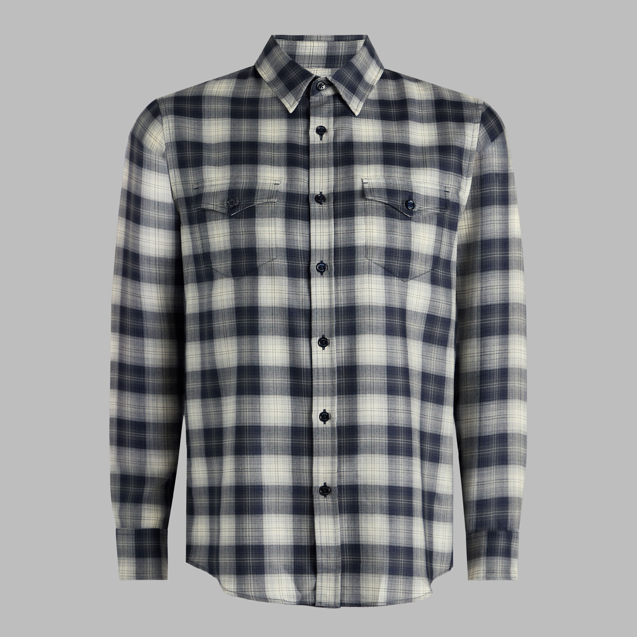 【Paragraph】23SS★ Paragraph Double Felt Garment T No.040 WOOL SHADOW PLAID SHIRT | MEN'S TOPS |G/FORE