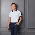 STAPLE STRIPE RIB COLLAR TECH JERSEY SLIM FIT POLO image number 2