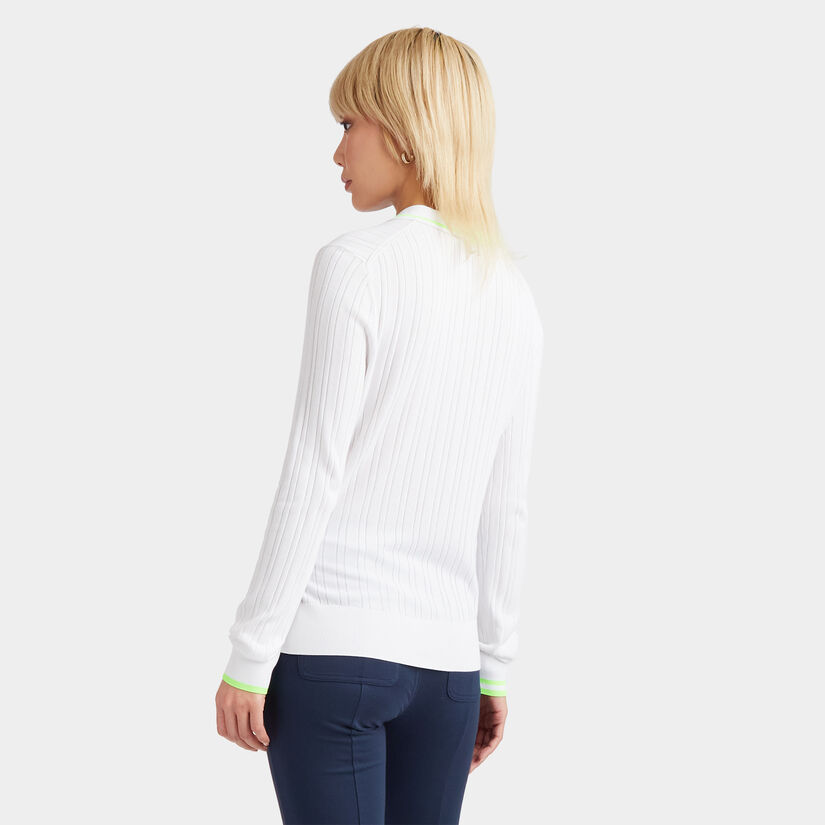 COTTON BLEND RIBBED SWEATER POLO image number 6