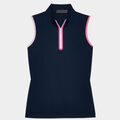 MOCK NECK SILKY TECH NYLON QUARTER ZIP POLO image number 1