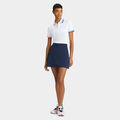PLEATED CONTRAST COLLAR SILKY TECH NYLON POLO image number 3