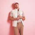 FEEDER STRIPE TECH PIQUÉ MODERN SPREAD COLLAR POLO image number 2
