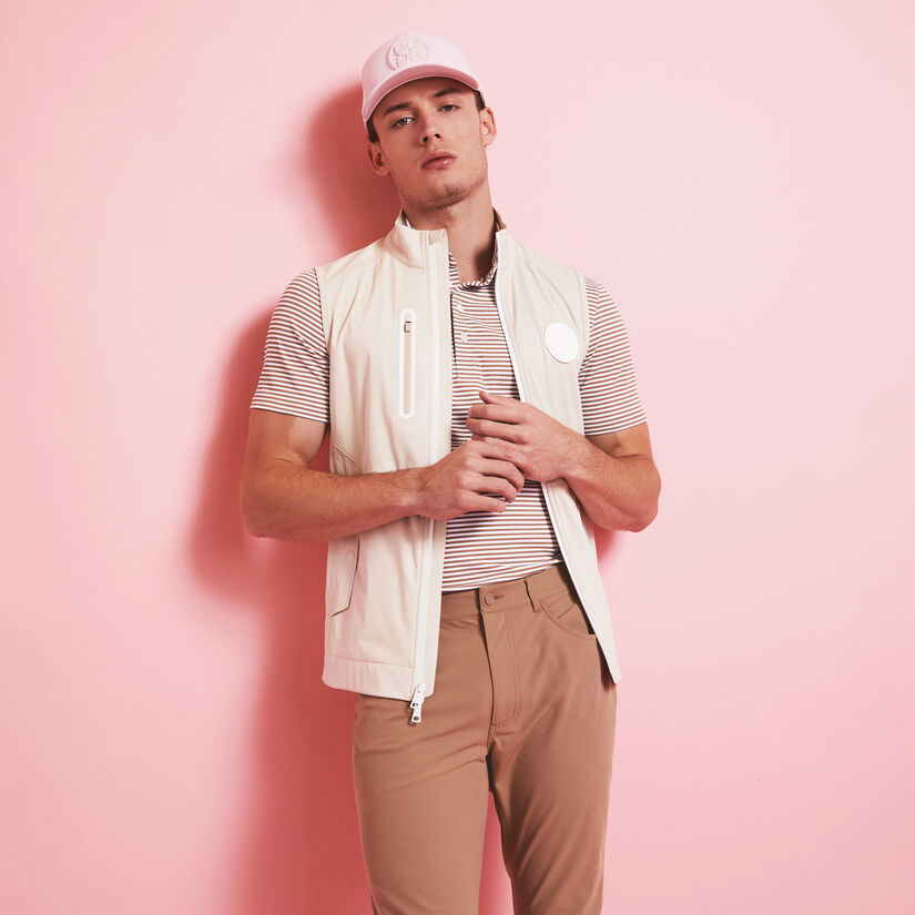 FEEDER STRIPE TECH PIQUÉ MODERN SPREAD COLLAR POLO image number 2