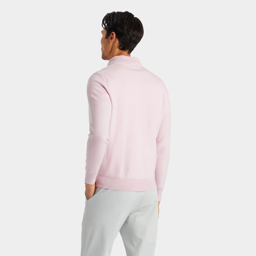 V NECK MERINO WOOL QUARTER ZIP SWEATER image number 5