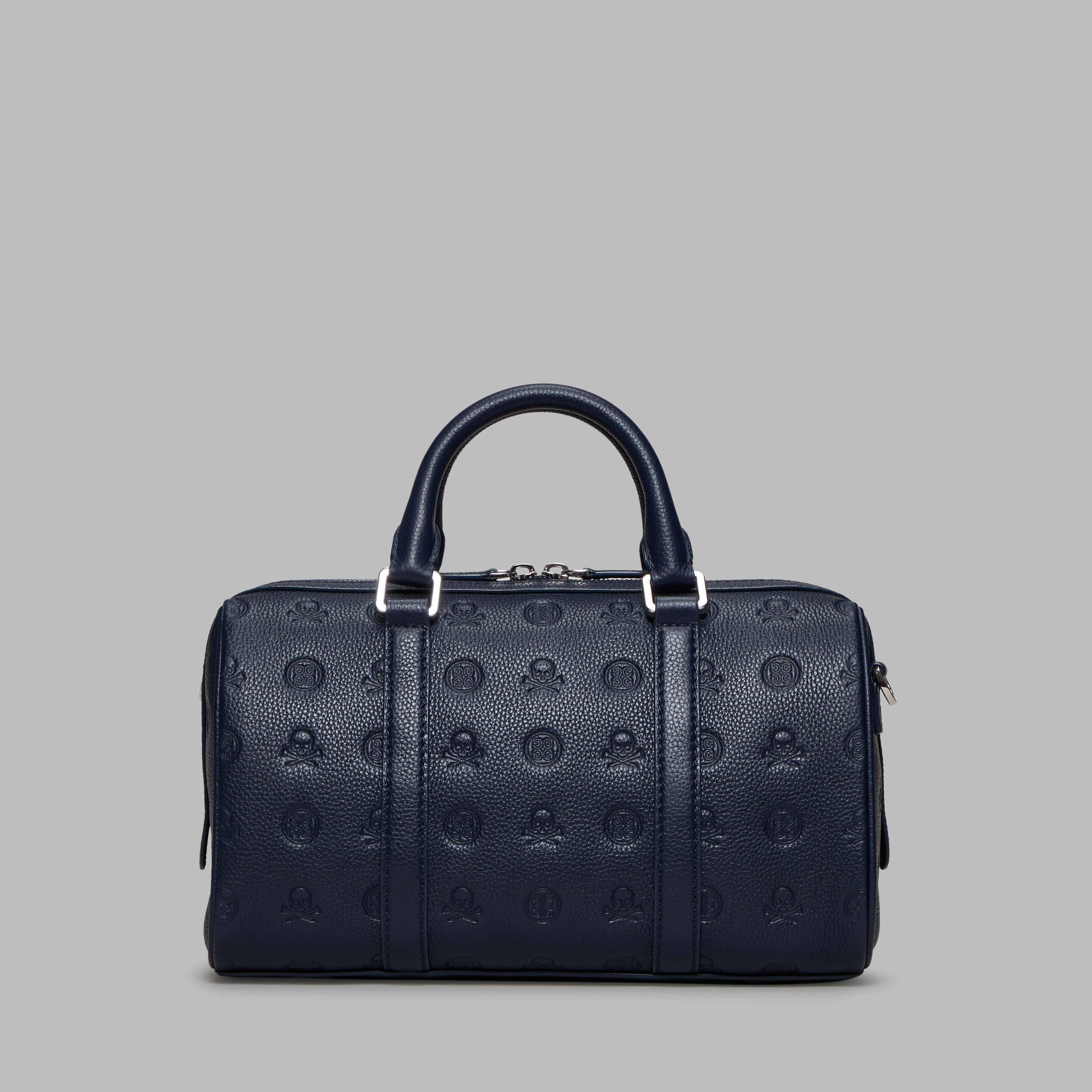 EMBOSSED SKULL & TEES LEATHER MINI DUFFEL CART BAG | WOMEN'S